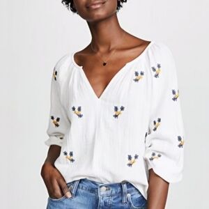 Velvet by Graham & Spence Cotton Embroidered Salem Top XL